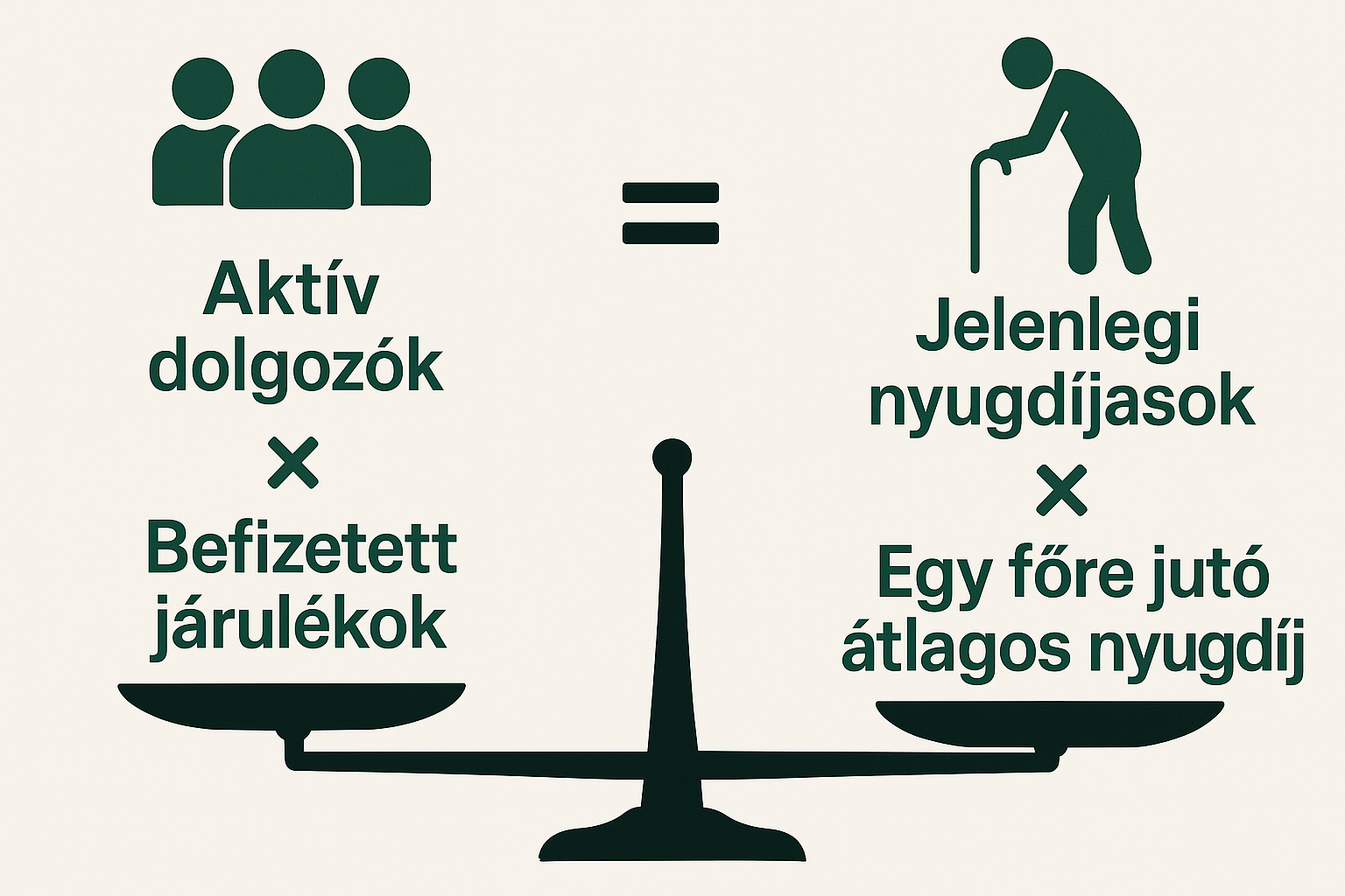 A felosztó-kirovó rendszer egyenlete szemléltetve